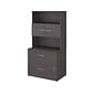 Bush Business Furniture Office 500 2-Drawer Lateral File Cabinet with Hutch, Locking, Letter/Legal, Storm Gray (OF5007SGSU)