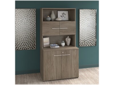 Bush Business Furniture Office 500 70" Storage Cabinet with 4 Shelves, Modern Hickory (OF5008MHSU)