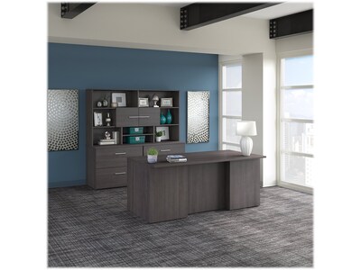 Bush Business Furniture Office 500 72W Executive Desk with Drawers, Lateral File Cabinets and Hutch