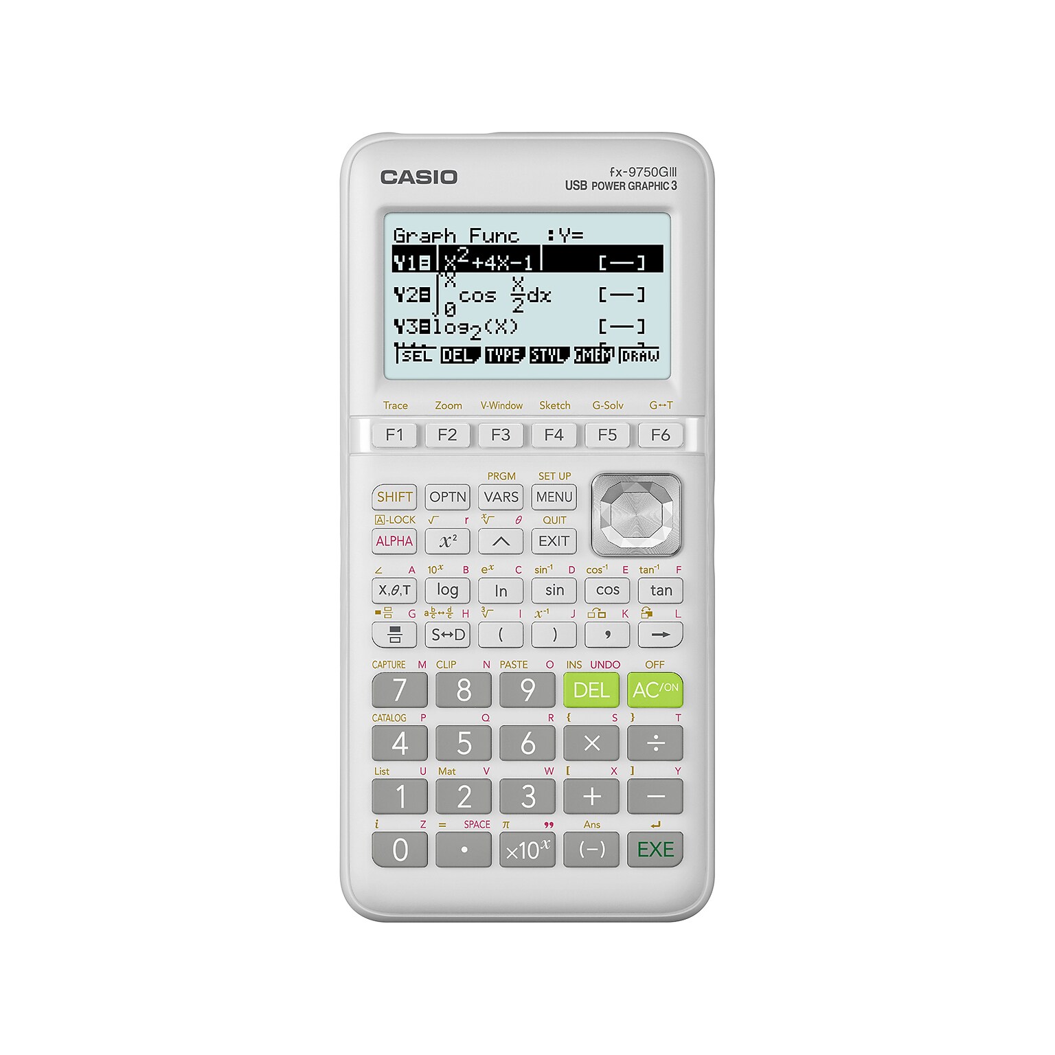Casio FX-9750GIII-WE Graphing Calculator, White