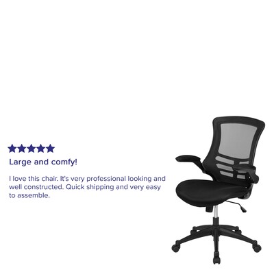 Flash Furniture Kelista Ergonomic Mesh Swivel Mid-Back Task Office Chair, Black (BLX5MBK)