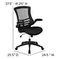 Flash Furniture Kelista Ergonomic Mesh Swivel Mid-Back Task Office Chair, Black (BLX5MBK)