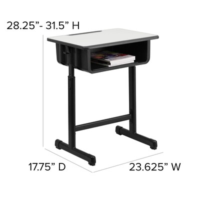 Flash Furniture Plastic Student Desk, Grey (YUYCY046)