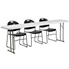 Flash Furniture 8 Plastic Folding Training Table Set, White (RB18961)