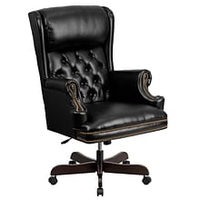 Flash Furniture Ainslie Ergonomic LeatherSoft Swivel High Back Tufted Executive Office Chair, Black