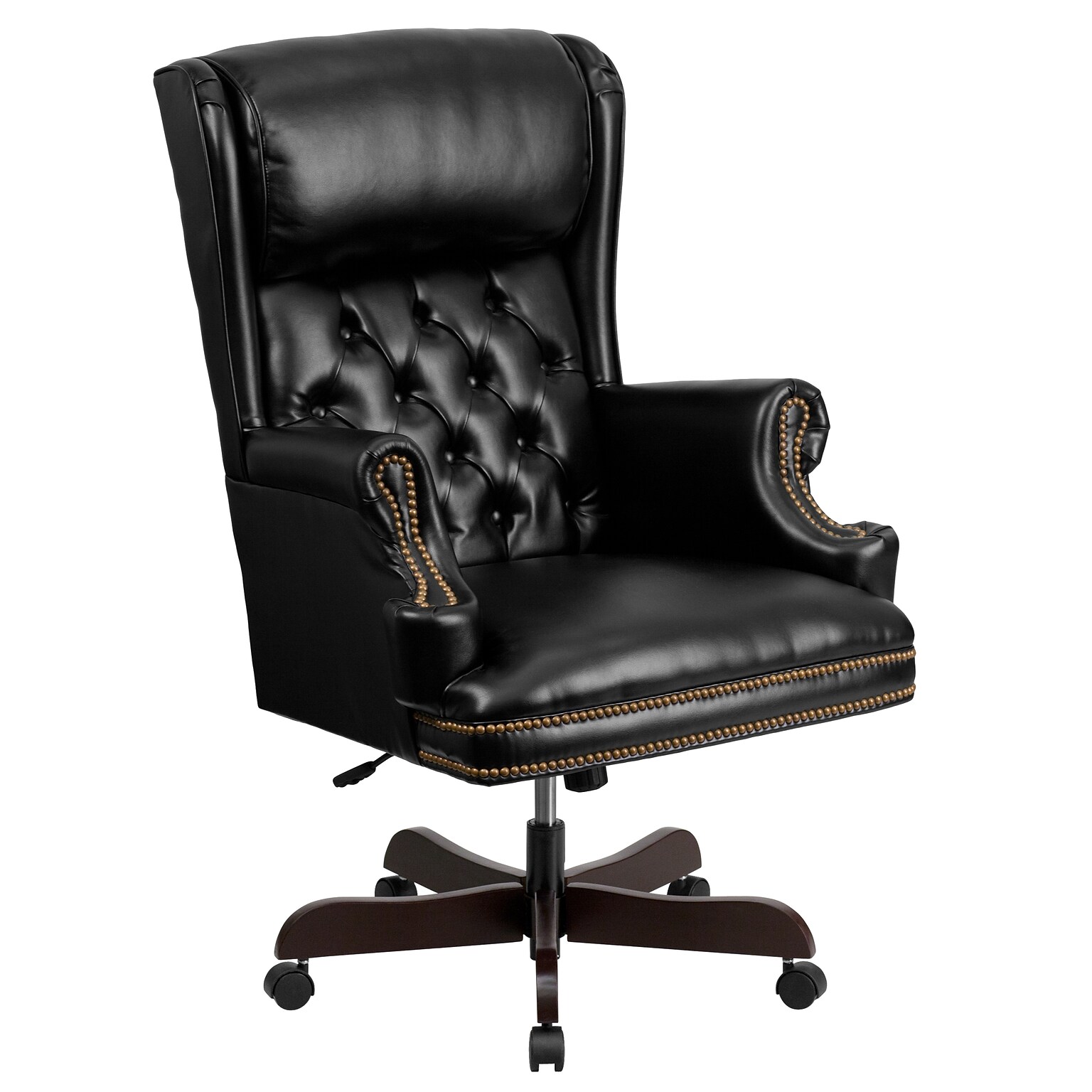 Flash Furniture Ainslie Ergonomic LeatherSoft Swivel High Back Tufted Executive Office Chair, Black (CIJ600BK)