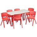 Flash Furniture YU06036RECTBLRD 23.63 x 47.25 Plastic Rectangle Activity Table, Red