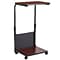 Flash Mobile Sit-Down/Stand-Up Computer Desk w/Removable Pouch, Adjust from 27 to 46.5, Mahogany