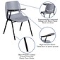 Flash Furniture Ergonomic Shell Chair, Gray with Right-Hand Flip-Up Tablet Arm (RUTEO1GYRTAB)