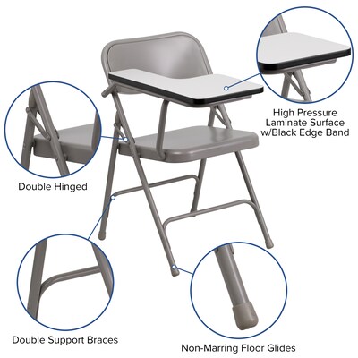 Flash Furniture Premium Steel Folding Chair with Right-Handed Tablet Arm (HF309ASTRT)