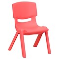 Flash Furniture Plastic Stackable School Chair, 10.5 Seat Height, Red (1YUYCX003RED)