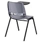 Flash Furniture Ergonomic Shell Chair, Gray, with Left-Handed Flip-Up Tablet Arm (RUTEO1GYLTAB)