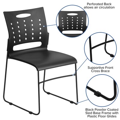 Flash Furniture HERCULES Series Plastic School Chair, Black (RUT2BK)