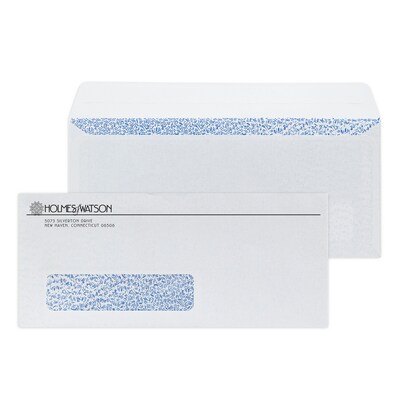Custom #10 Barcode Peel and Seal Window Envelopes with Security Tint, 4 1/4 x 9 1/2, 24# White Wov