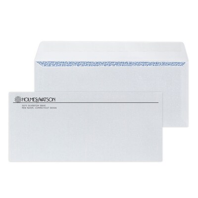 Custom #10 Barcode Peel and Seal Envelopes with Security Tint, 4 1/4 x 9 1/2, 24# White Wove, 1 St