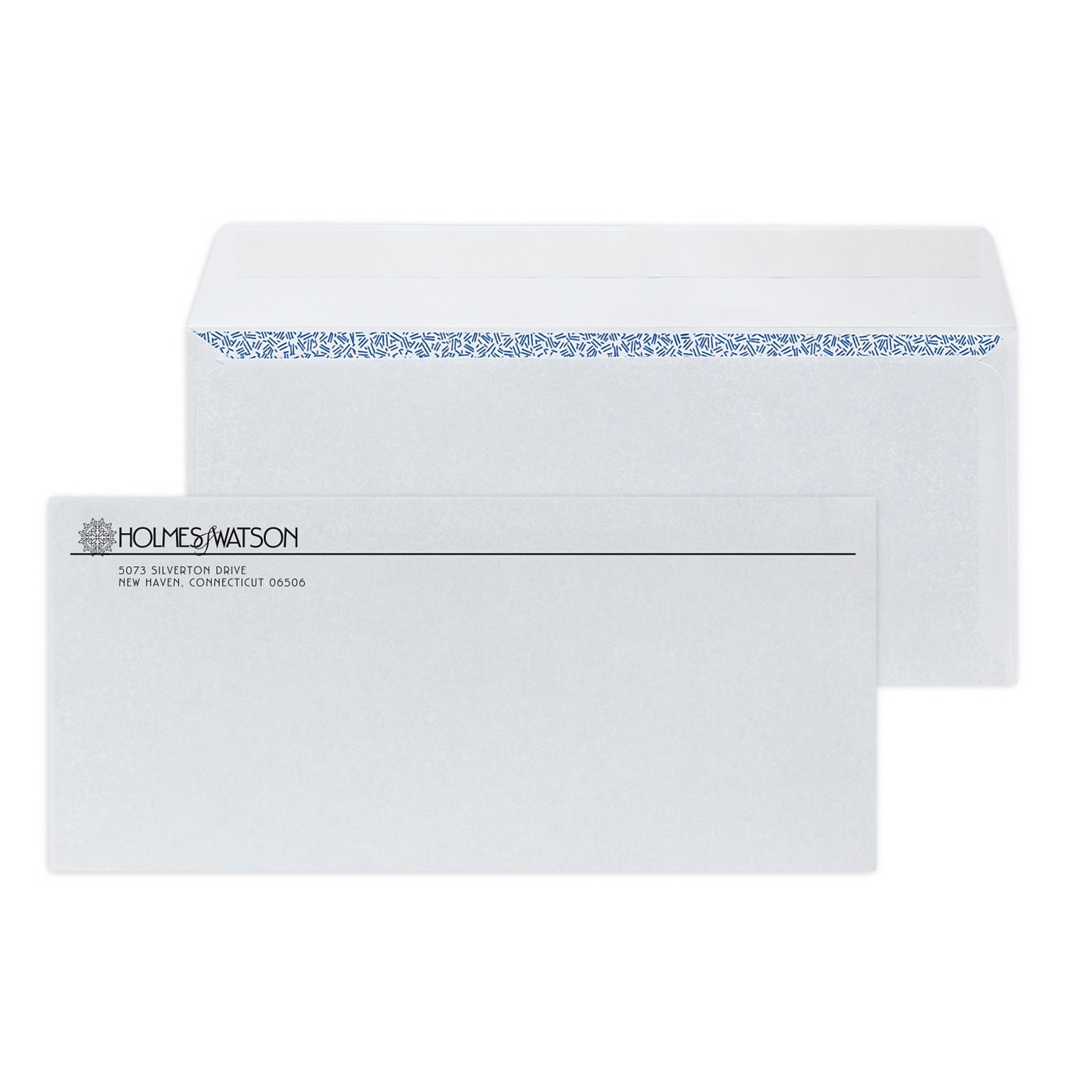 Custom #10 Barcode Peel and Seal Envelopes with Security Tint, 4 1/4 x 9 1/2, 24# White Wove, 1 Standard Ink, 250 / Pack