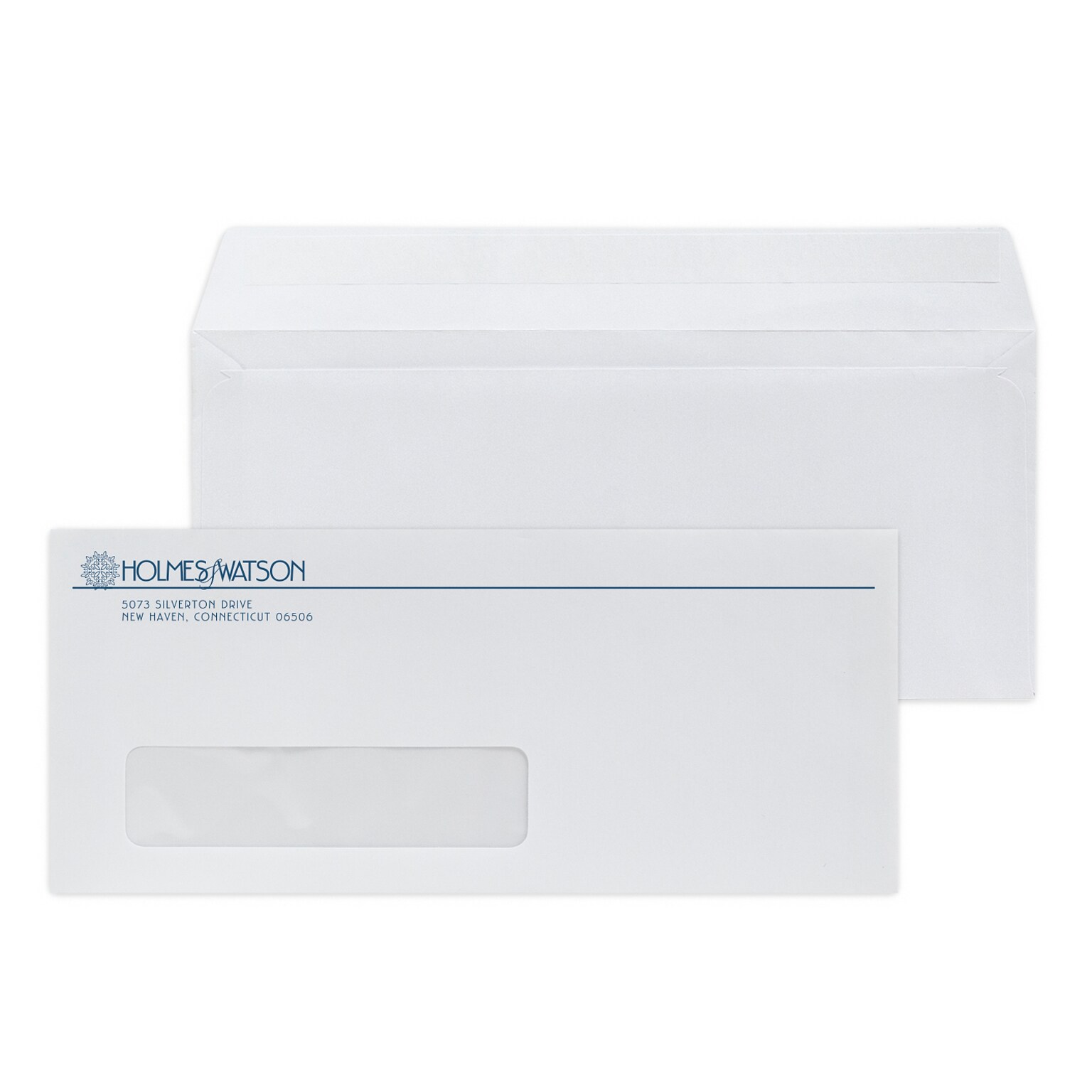 Custom #10 Peel and Seal Window Envelopes, 4 1/8 x 9 1/2, 24# White Wove, 1 Custom Ink, 250 / Pack