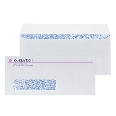 Custom #10 Peel and Seal Window Envelopes with Security Tint, 4 1/4 x 9 1/2, 24# White Wove, 2 Cus