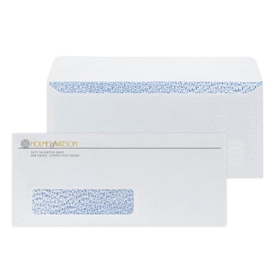 Custom #10 Peel and Seal Window Envelopes with Security Tint, 4 1/4x9 1/2, 24# White Wove, 1 Std a