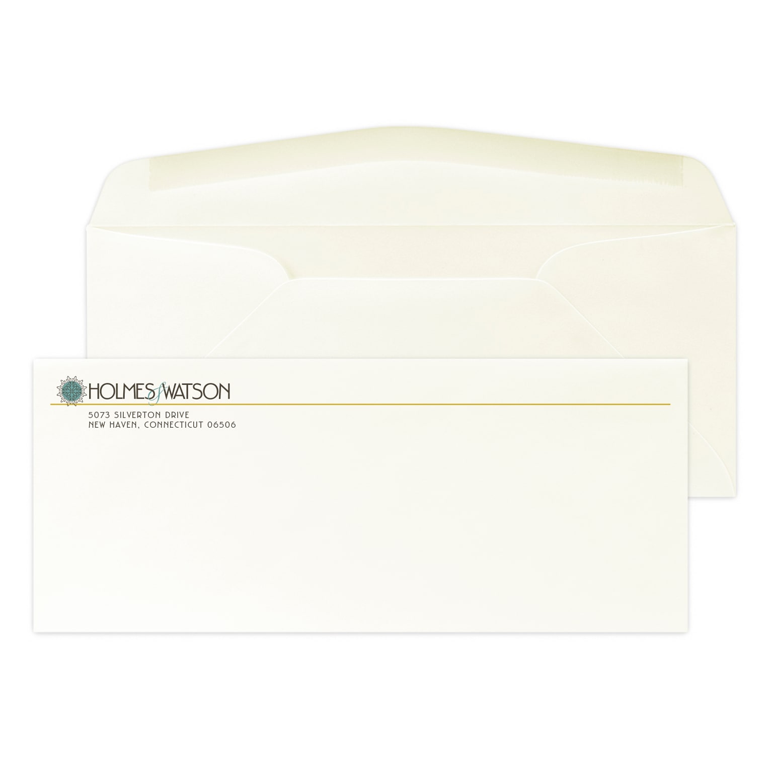 Custom Full Color #10 Stationery Envelopes, 4 1/4 x 9 1/2, 80# CLASSIC® CREST Natural White Text, Flat Ink, 250 / Pack