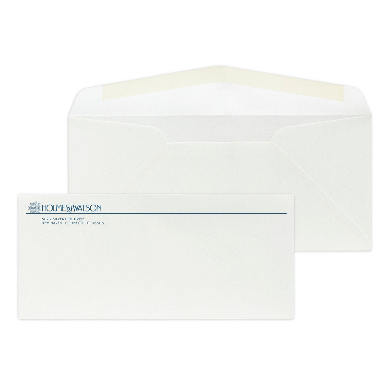 Custom #10 Stationery Envelopes, 4 1/8 x 9 1/2, 80# Mohawk Superfine Eggshell Ultrawhite Text, 1 Custom Flat Ink, 250 / Pack