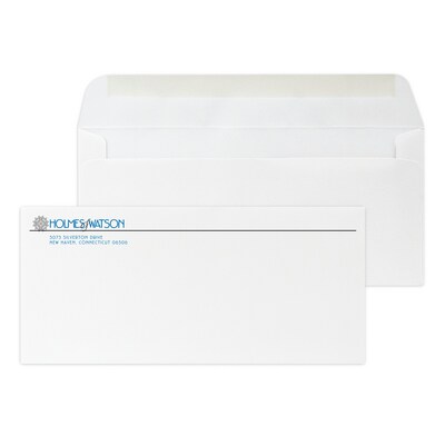 Custom #10 Stationery Envelopes, 4 1/4 x 9 1/2, 25% White Cotton Writing, 2 Standard Flat Inks, 25