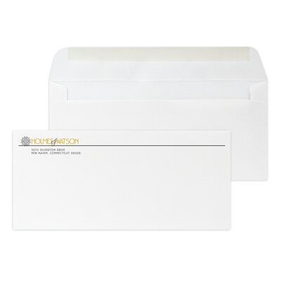 Custom #10 Stationery Envelopes, 4 1/4 x 9 1/2, 25% White Cotton Writing, 1 Standard and 1 Custom
