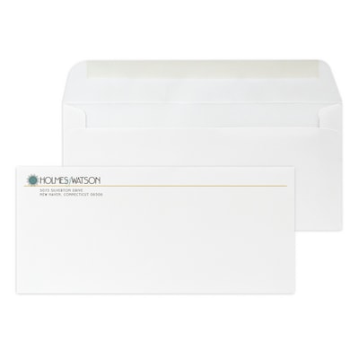 Custom Full Color #10 Stationery Envelopes, 4 1/4 x 9 1/2, 25% White Cotton Writing, Flat Ink, 250