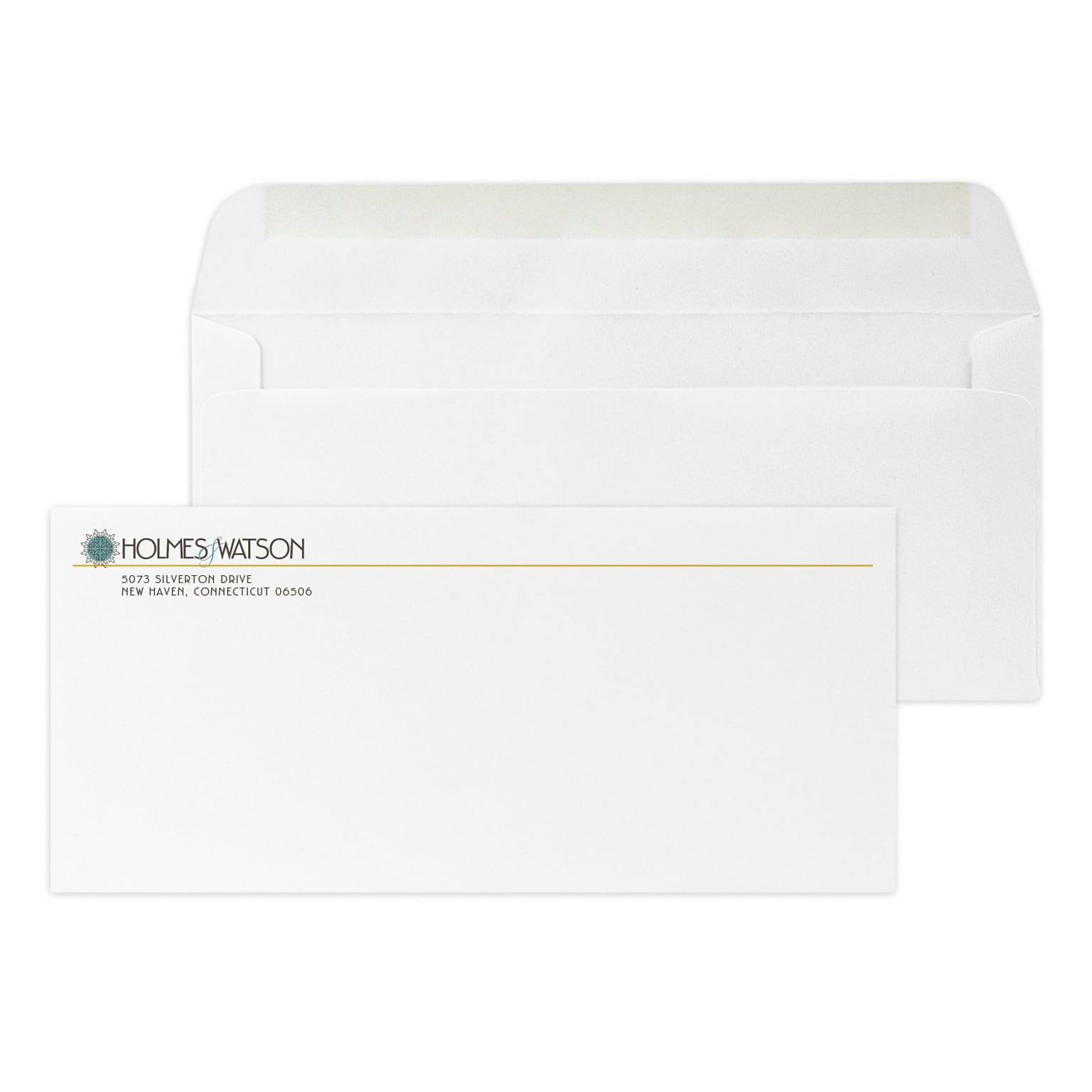 Custom Full Color #10 Stationery Envelopes, 4 1/4 x 9 1/2, 25% White Cotton Writing, Flat Ink, 250 / Pack