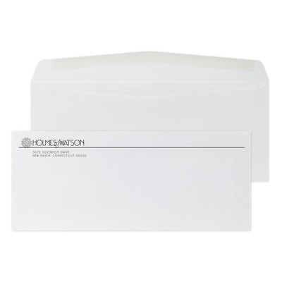 Custom #10 Standard Envelopes, 4 1/4 x 9 1/2, 24# White Wove, 1 Standard Ink, 250/Pack