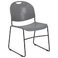 Flash Furniture HERCULES Series Plastic Ultra-Compact Stack Chair, Gray/Black (RUT188GY)