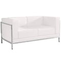 Flash Furniture HERCULES Imagination Series 57 LeatherSoft Loveseat with Encasing Frame, Melrose Wh