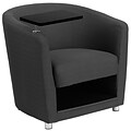 Flash Furniture Fabric Guest Chair, Charcoal Gray w/Tablet Arm, Chrome Legs and Under-Seat Storage