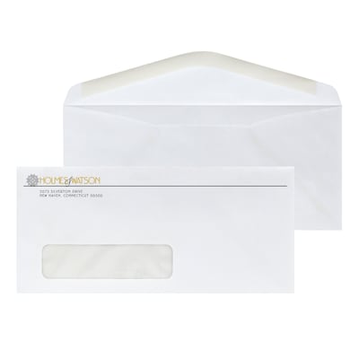 Custom #10 Window Envelopes, 4 1/8x9 1/2, Recycled 24# White Wove with EarthFirst/SFI Logo, 1 Std
