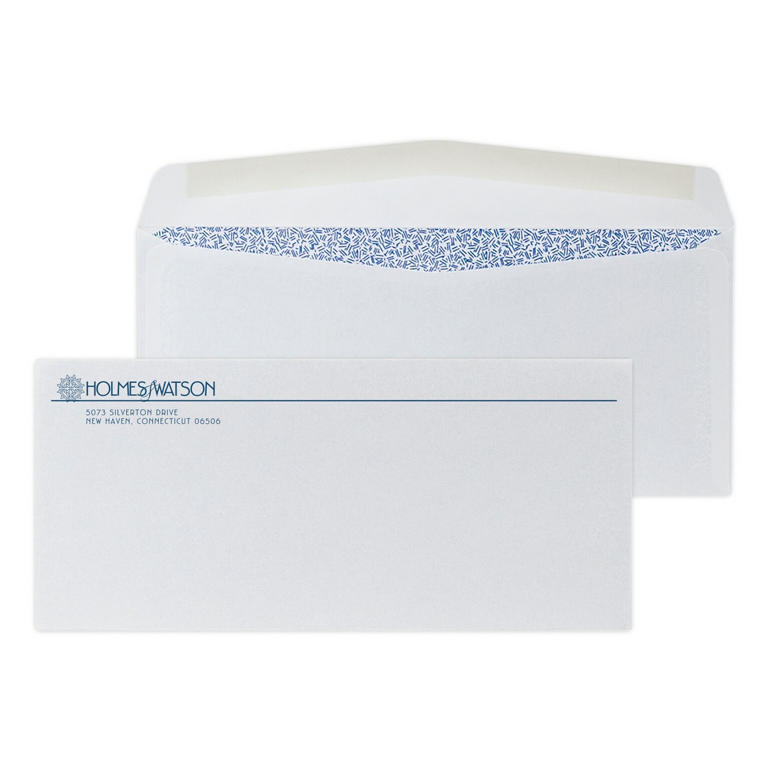 Custom #10 Standard Envelopes with Security Tint, 4 1/8 x 9 1/2, 24# White Wove, 1 Custom Ink, 250 / Pack