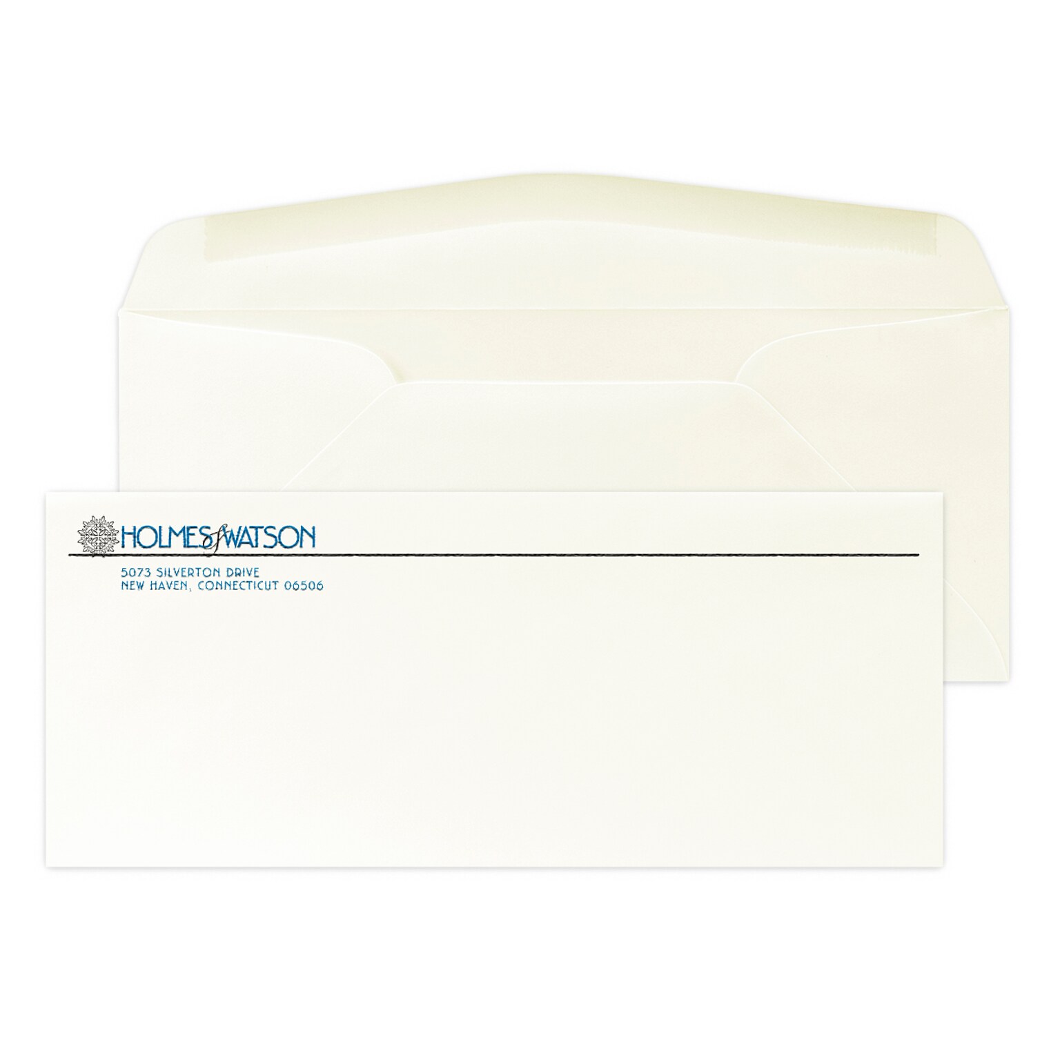 Custom #10 Stationery Envelopes, 4 1/8 x 9 1/2, 80# CLASSIC® CREST Natural White Text, 2 Standard Raised Inks, 250 / Pack