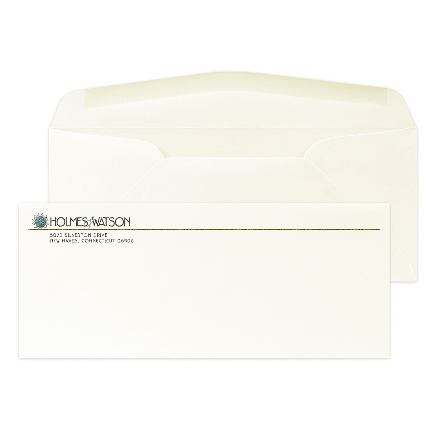 Custom Full Color #10 Stationery Envelopes, 4 1/8 x 9 1/2, 80# CLASSIC® CREST Natural White Text, Raised Ink, 250 / Pack