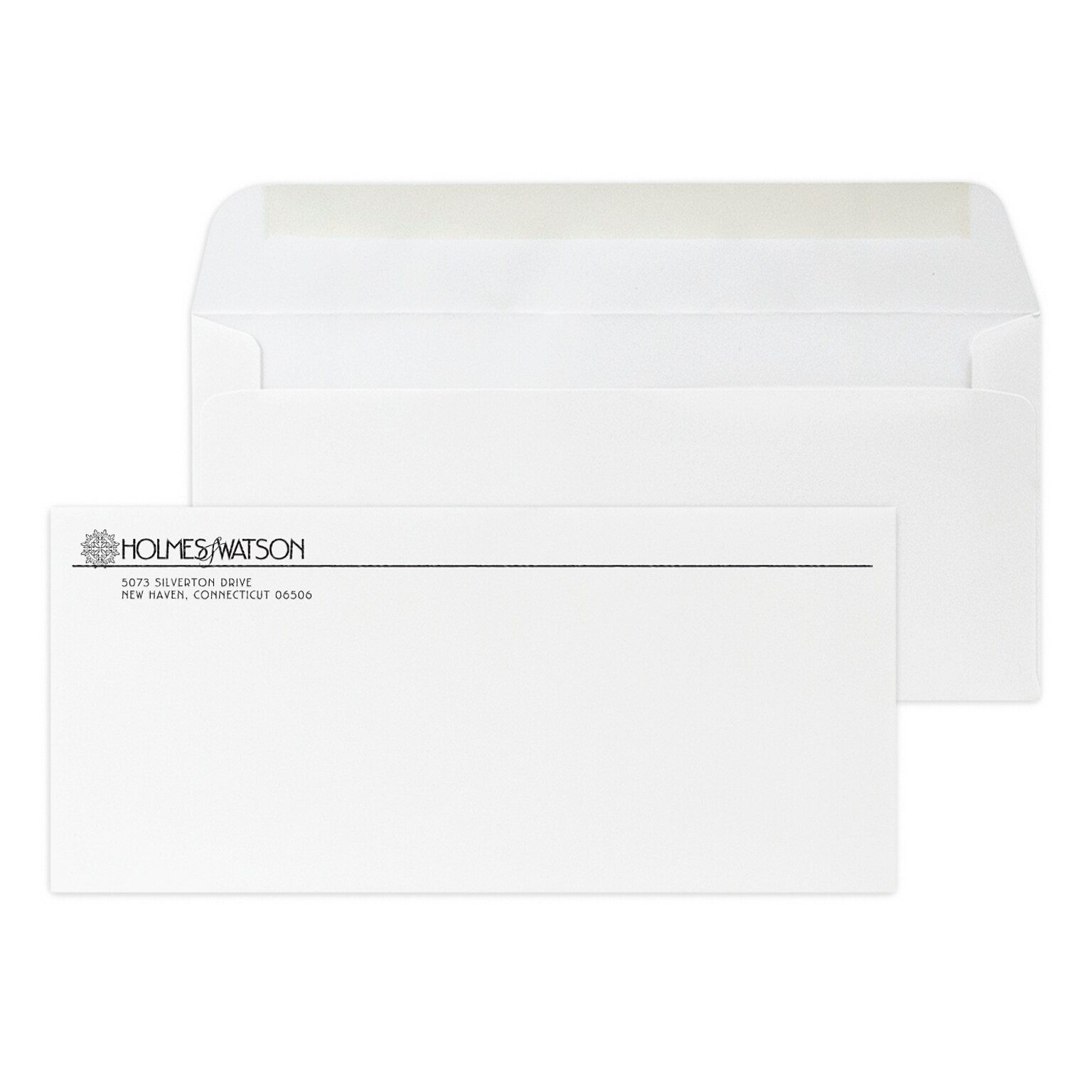 Custom #10 Stationery Envelopes, 4 1/8 x 9 1/2, 25% White Cotton Writing, 1 Standard Raised Ink, 250 / Pack