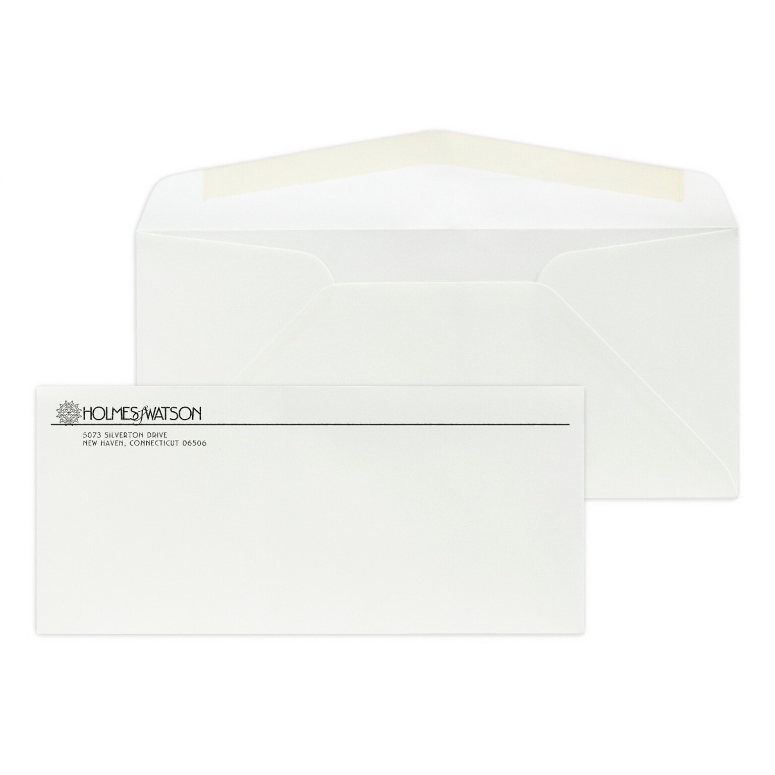 Custom #10 Stationery Envelopes, 4 1/8 x 9 1/2, 80# Mohawk Superfine Eggshell Ultrawhite Text, 1 Standard Raised Ink, 250/Pack