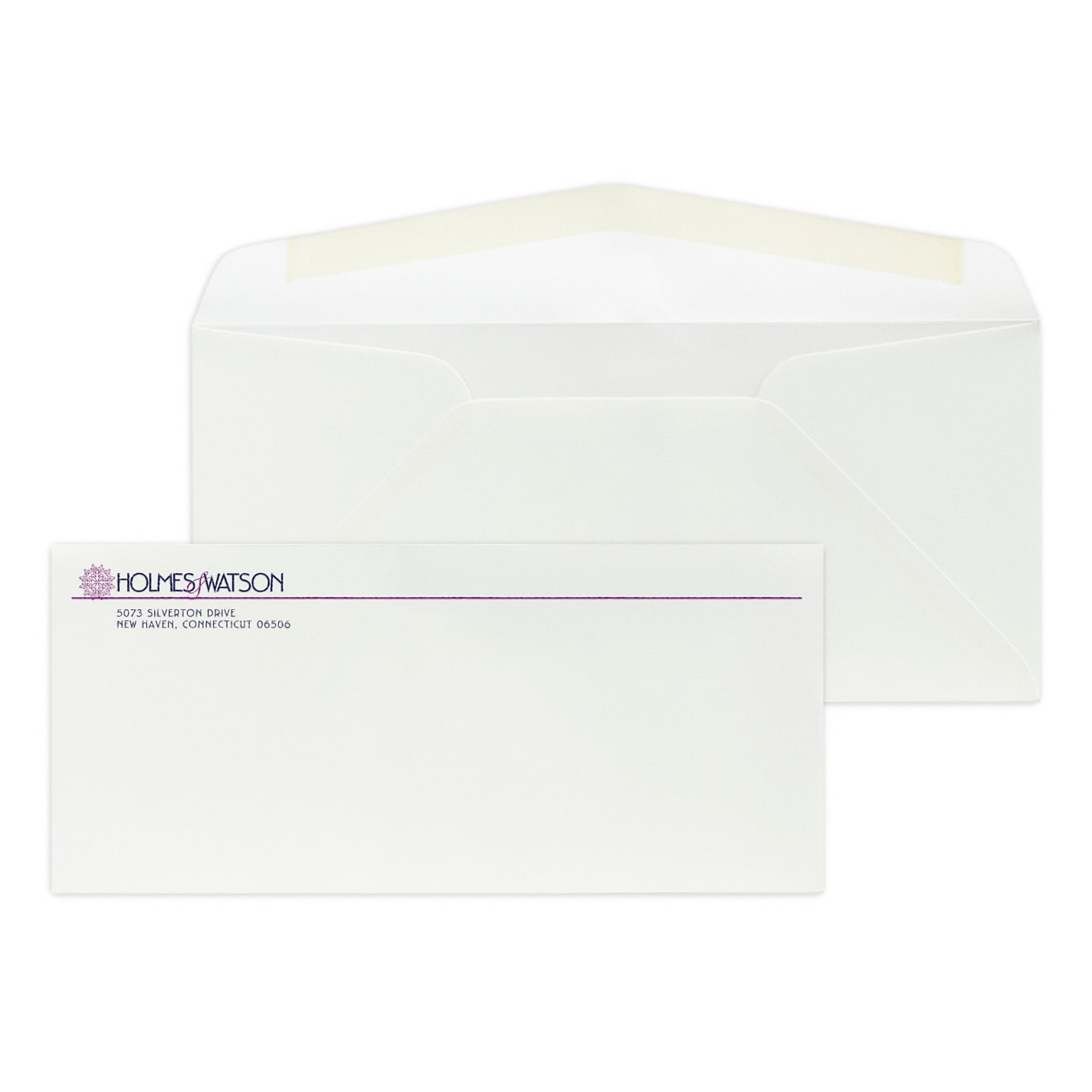 Custom #10 Stationery Envelopes, 4 1/8 x 9 1/2, 80# Mohawk Superfine Eggshell Ultrawhite Text, 2 Custom Raised Inks, 250/Pack