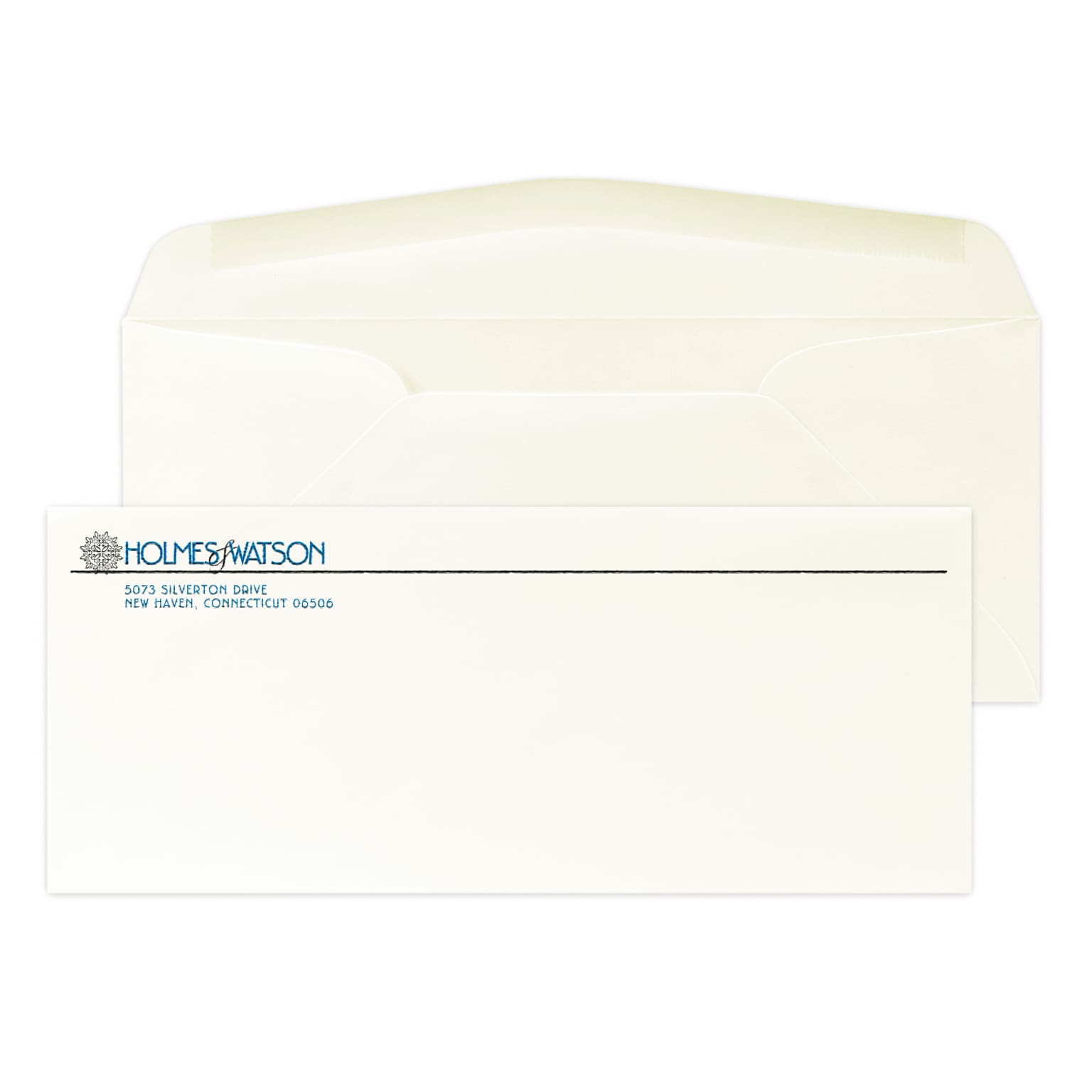 Custom #10 Stationery Envelopes, 4 1/8 x 9 1/2, 24# CLASSIC® CREST Natural White, 2 Standard Raised Inks, 250 / Pack