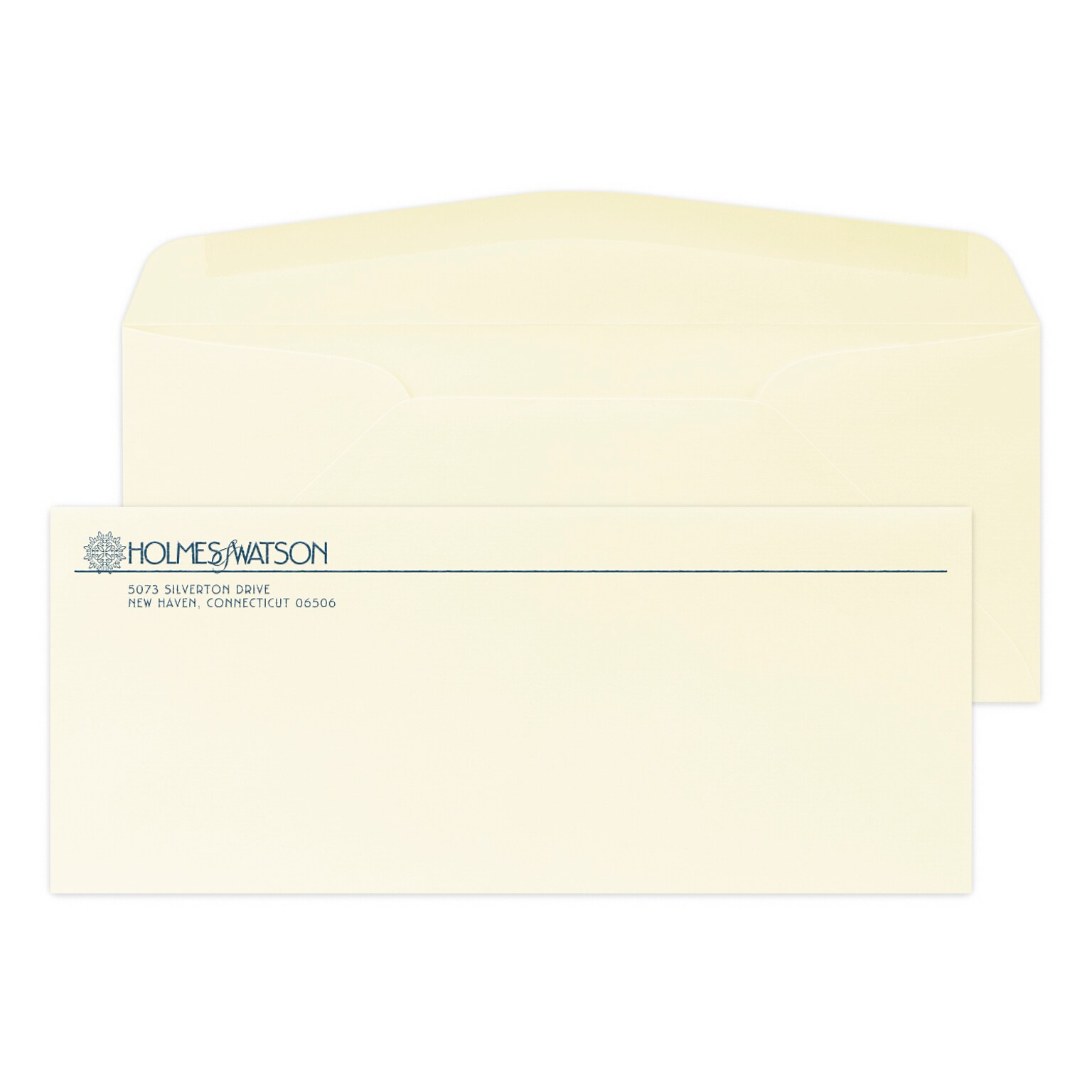 Custom #10 Stationery Envelopes, 4 1/8 x 9 1/2, 24# CLASSIC® LAID Baronial Ivory, 1 Custom Raised Ink, 250 / Pack