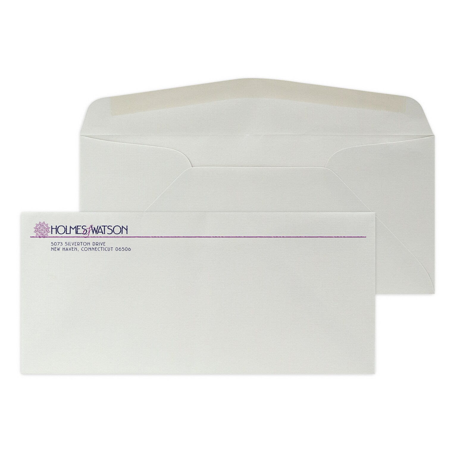 Custom #10 Stationery Envelopes, 4 1/8 x 9 1/2, 24# CLASSIC® LINEN Antique Gray, 2 Custom Raised Inks, 250 / Pack