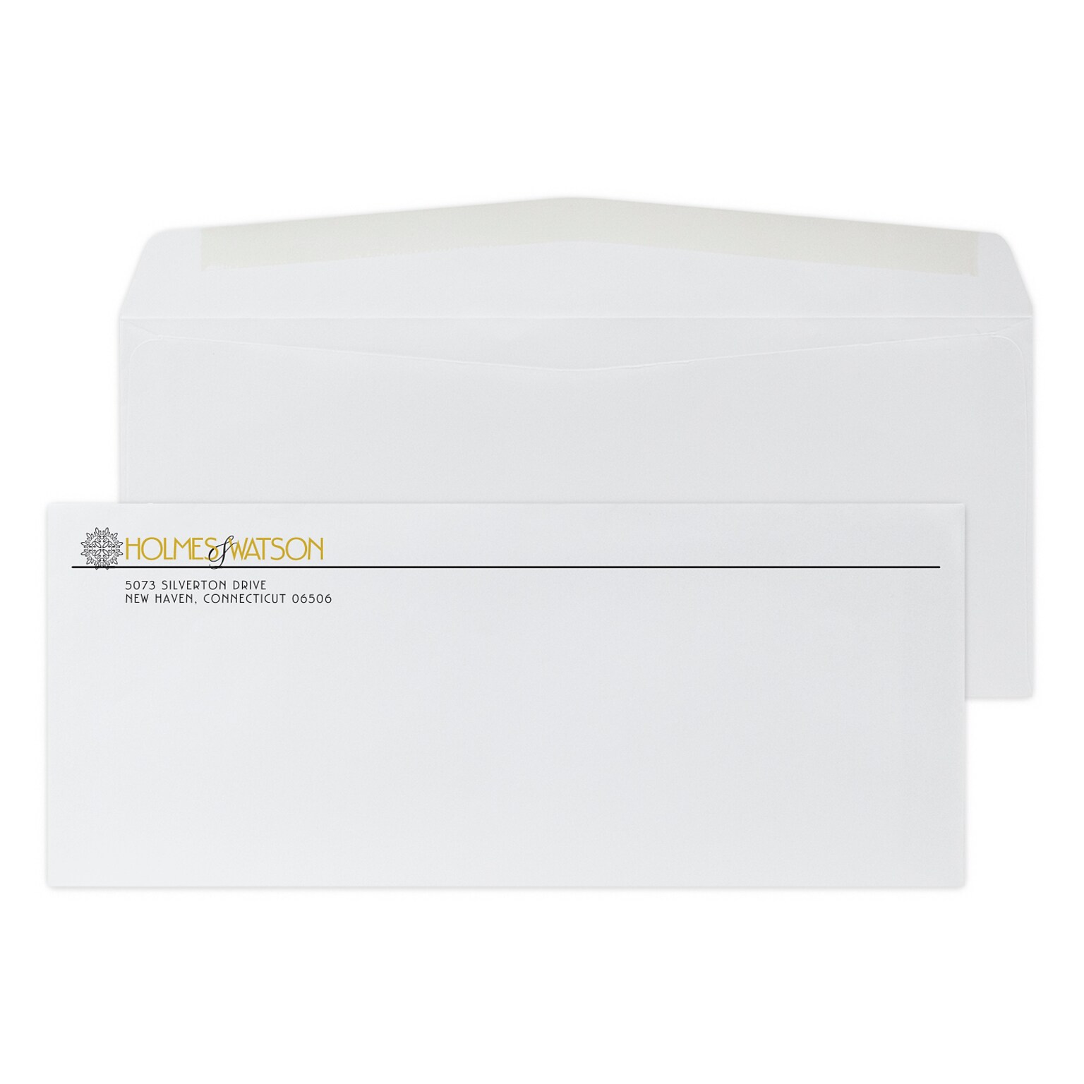 Custom #10 Standard Envelopes, 4 1/8 x 9 1/2, 24# White Wove, 1 Standard and 1 Custom Inks, 250 / Pack