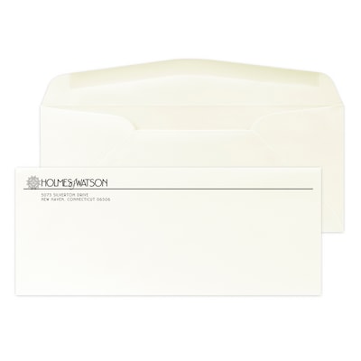Custom #10 Stationery Envelopes, 4 1/4 x 9 1/2, 24# CLASSIC® CREST Natural White, 1 Standard Flat