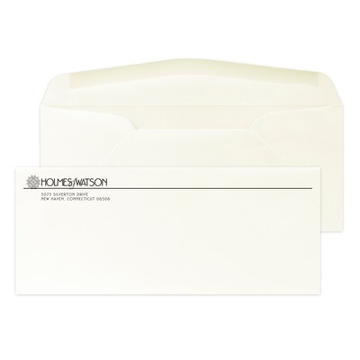 Custom #10 Stationery Envelopes, 4 1/4 x 9 1/2, 24# CLASSIC® CREST Natural White, 1 Standard Flat