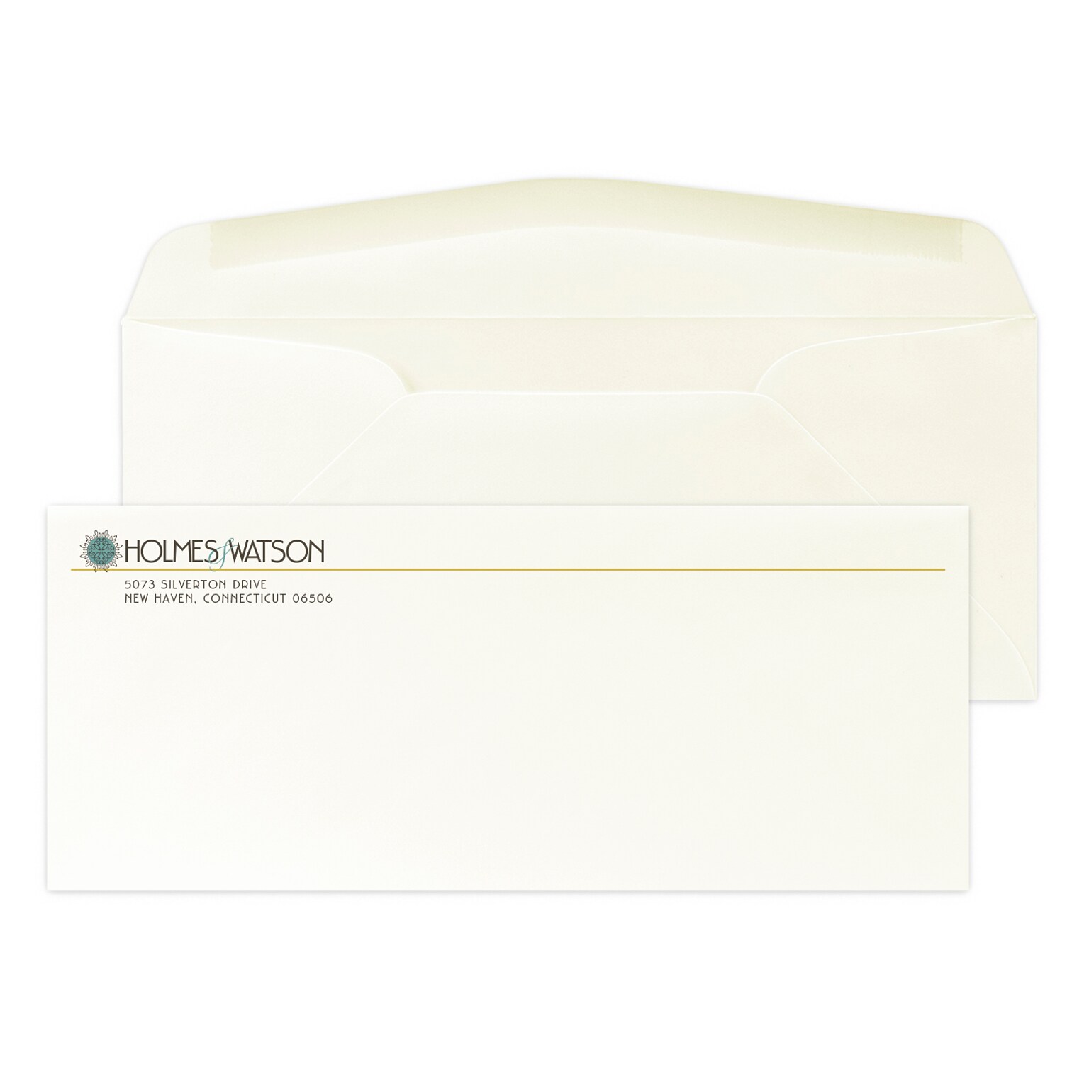 Custom Full Color #10 Stationery Envelopes, 4 1/8 x 9 1/2, 24# CLASSIC® CREST Natural White, Flat Ink, 250 / Pack