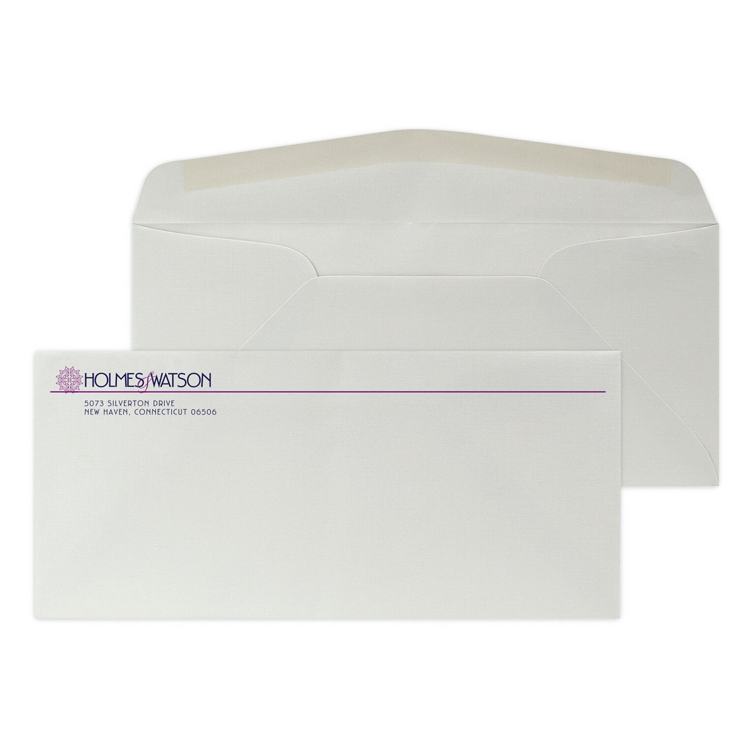 Custom #10 Stationery Envelopes, 4 1/8 x 9 1/2, 24# CLASSIC® LINEN Antique Gray, 2 Custom Flat Inks, 250 / Pack