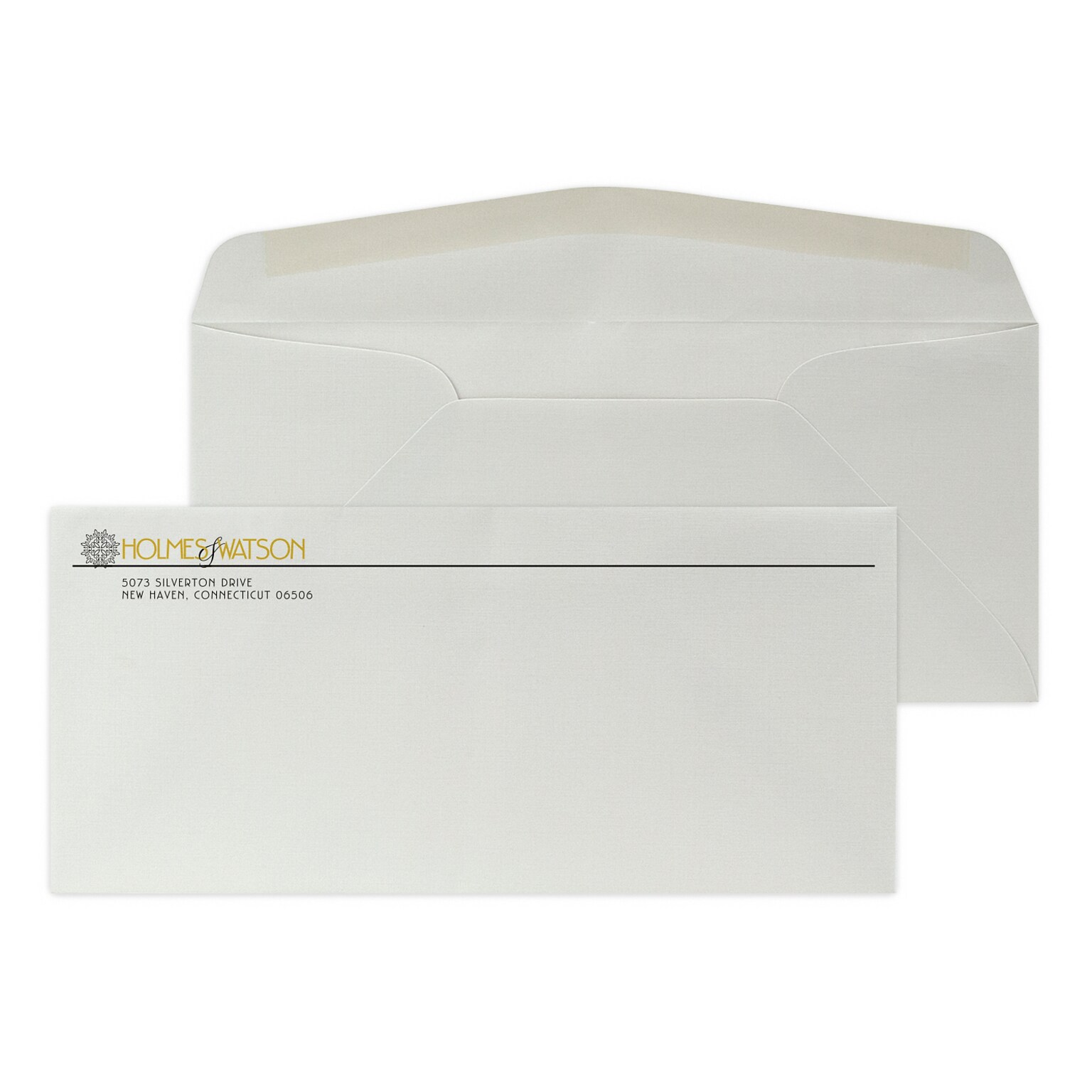 Custom #10 Stationery Envelopes, 4 1/8 x 9 1/2, 24# CLASSIC® LINEN Antique Gray, 1 Standard and 1 Custom Flat Inks, 250 / Pack