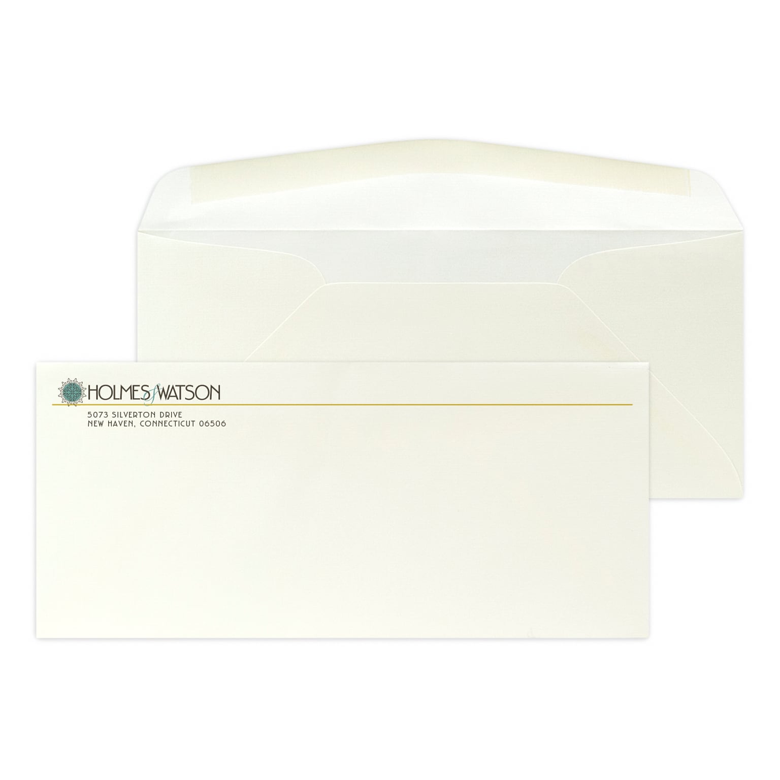 Custom Full Color #10 Stationery Envelopes, 4 1/4 x 9 1/2, 24# CLASSIC® LINEN Natural White, Flat Ink, 250 / Pack